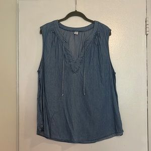 Old Navy Chambray Sleeveless Shirt